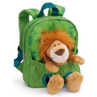 NICI 61746 Rucksack mit Plüschtier 21 x 26 cm Löwe 25 cm grün von Nici