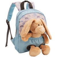NICI 61762 Rucksack mit Plüschtier 21 x 26 cm Hase 25 cm hellblau von Nici