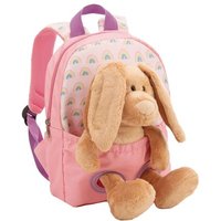 NICI 61763 Rucksack mit Plüschtier 21 x 26 cm Hase 25 cm rosa von Nici