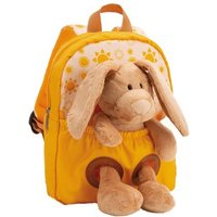 NICI 61764 Rucksack mit Plüschtier 21 x 26 cm Hase 25 cm gelb von Nici