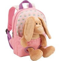 NICI Rucksack mit Plüschtier Hase rosa 21x26cm von Nici