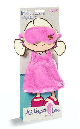 NICI 33236 - Puppen Nachthemd mit Schlafmaske für Puppe Minilina von NICI