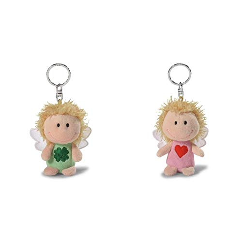 Nici 34553 - Schutzengel, Ich Bring dir Glück, Schlüsselanhänger, 7 cm, grün & 34554 Schutzengel Bin Immer bei dir, Schlüsselanhänger, 7 cm, rosa Nici 34553 - Schutzengel, Ich Bring dir Glück, Schlüsselanhänger, 7 cm, grün & 34554 Schutzengel Bin Immer bei dir, Schlüsselanhänger, 7 cm, rosa von NICI