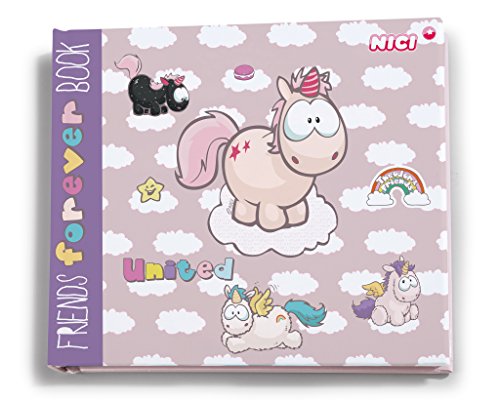 Nici 42345 Theodor and Friends Freundschaftsbuch, Weiß/Violette von NICI