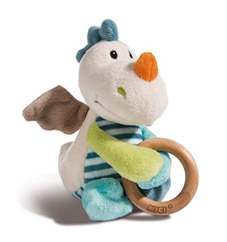 NICI 43705 Greifling Drache Dragilu 15cm mit Holzring und Glocke, Beige/Bunt NICI 43705 Greifling Drache Dragilu 15cm mit Holzring und Glocke, Beige/Bunt von NICI