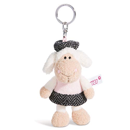 NICI Schlüsselanhänger Plüschtier Schaf Jolly Chic 10 cm – Schaf Kuscheltieranhänger mit Schlüsselring für Schlüsselband, Schlüsselbund, Schlüsselhalter & Schlüsselkette – Taschenanhänger – 44262 von NICI