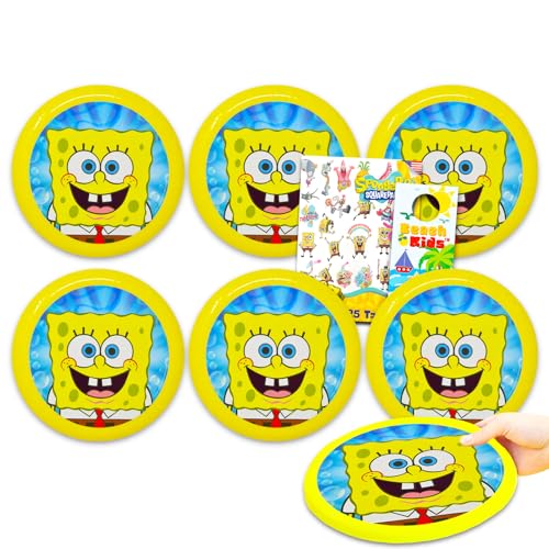 Nickelodeon Spongebob Partygeschenk-Set für Kinder – Paket mit 6 Spongebob fliegenden Scheibenspielzeugen plus Tattoos, mehr für Spongebob Schwammkopf Geburtstagsparty | Spongebob Goodie Bag Filler von Nickelodeon