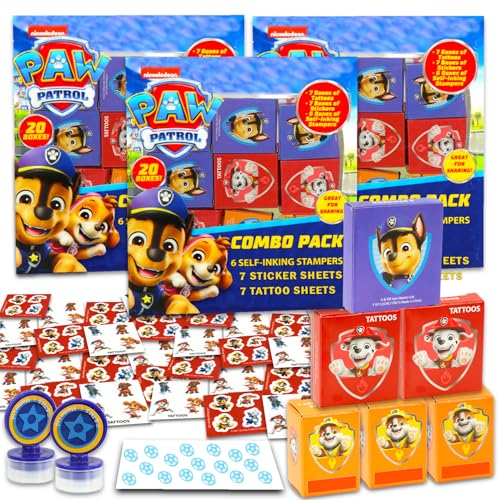 Paw Patrol Partygeschenk-Set ~ Paket mit 60 Stück Partygeschenkboxen mit Aufklebern, Tattoos und Stempeln für Kindergeburtstag, Paw Patrol Klassenzimmer-Preisboxen Paw Patrol Partygeschenk-Set ~ Paket mit 60 Stück Partygeschenkboxen mit Aufklebern, Tattoos und Stempeln für Kindergeburtstag, Paw Patrol Klassenzimmer-Preisboxen von Nickelodeon