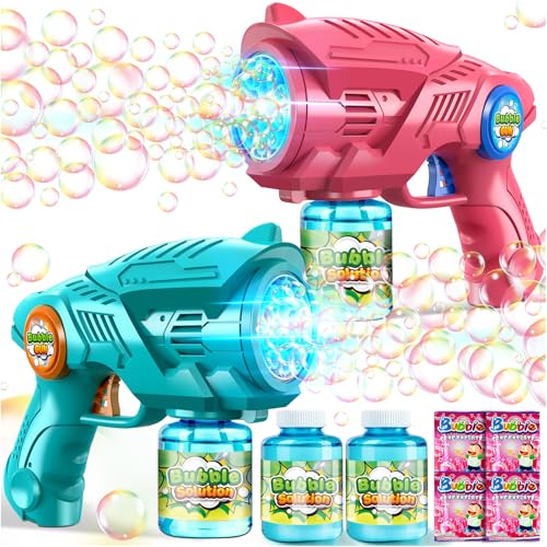 Seifenblasenpistole Seifenblasenmaschine Seifenblasen Pistole für Kinder: 2-Pack Bubble Gun Elektrisch Bubbles Machine für Kids Ab 4-12 - LED Automatisch Outdoor/Party/Hochzeit Spielzeug (Grün&Rosa) Seifenblasenpistole Seifenblasenmaschine Seifenblasen Pistole für Kinder: 2-Pack Bubble Gun Elektrisch Bubbles Machine für Kids Ab 4-12 - LED Automatisch Outdoor/Party/Hochzeit Spielzeug (Grün&Rosa) von Nicmore
