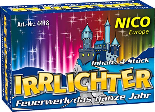 Nico 80 Stück IRRLICHTER - Fontänen in Blau & Gelb - Kinderfeuerwerk von Nico