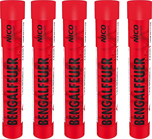 Nico Bengalfeuer 10 Stück ( 5 weiß blinkend + 5 x rot blinkend ) Feuerwerk Bengalos Party Fußball von Aktivhandel von Nico