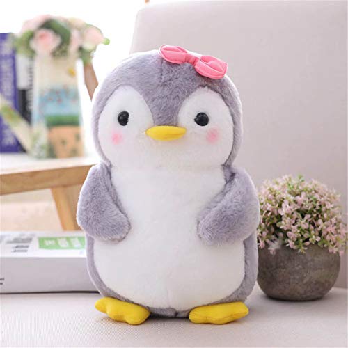 Nicole Knupfer Pinguin Stofftier Plüschtier, Pinguin Kuscheltier Tier Kissen Geschenk Für Kinder/Erwachsene (Pinguin mit Schleife,25 cm) von Nicole Knupfer