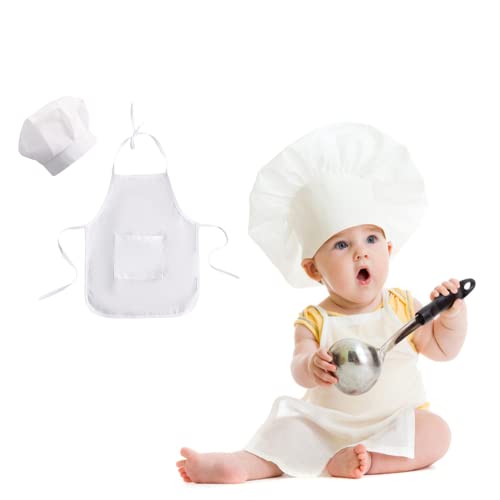 Baby Koch Kostüm Set,Neugeborene Baby Koch Kostüm Fotografie Fotos Requisiten Outfits Hut + Schürze,Baby Geburtstag Fotografie Prop von Nicoone