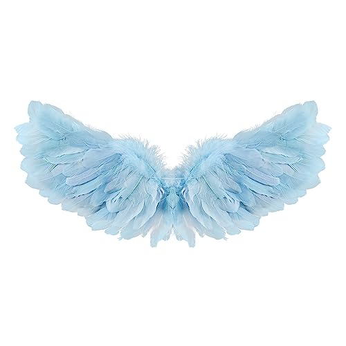 Nicoxijia Engelskostüm, Flügel, Kinder, Engelsflügel, Kostüm für Kinder, Erwachsene, Halloween, einzigartige Weihnachten, Cosplay, Flügel (Blau, 65 x 35 cm) von Nicoxijia