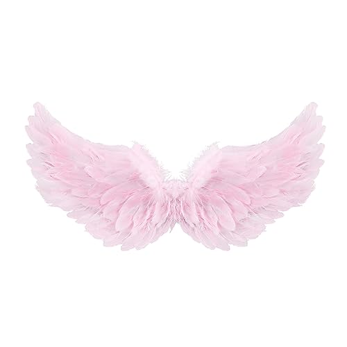 Nicoxijia Engelskostüm, Flügel, Kinder, Engelsflügel, Kostüm für Kinder, Erwachsene, Halloween, einzigartige Weihnachten, Cosplay, Flügel (Rosa, 65 x 35 cm) von Nicoxijia