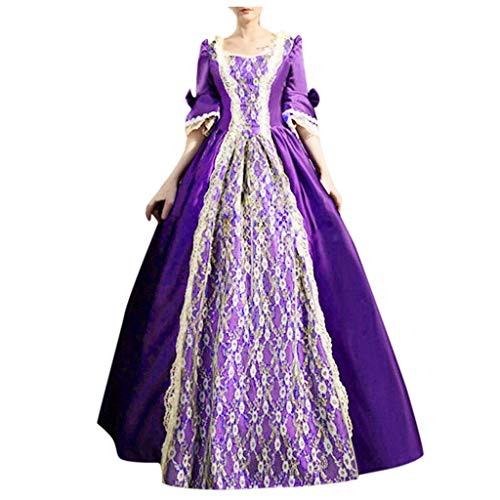 Nidddiv Prinzessinnenkleid, ausgestellt, halbe Ärmel, mittelalterliches langes Kleid, Damen, Gothic, Retro-Kleid, Vintage-Kleid, hohe Taille, Swing-Kleid, großer Saum, Abschlussballkleider, von Nidddiv
