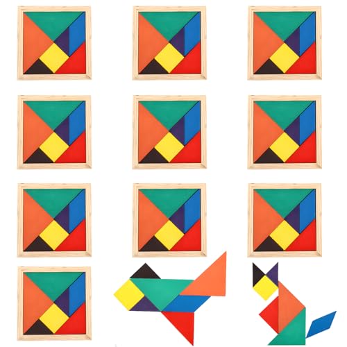 10 Stück Holz Tangram Set,Tangram, Tangram Kinder Mitgebsel, Tangram Puzzle, Montessori Spielzeug, Kindergeburtstag Gastgeschenk, Lernspielzeug für Kinder 10 Stück Holz Tangram Set,Tangram, Tangram Kinder Mitgebsel, Tangram Puzzle, Montessori Spielzeug, Kindergeburtstag Gastgeschenk, Lernspielzeug für Kinder von NieYat