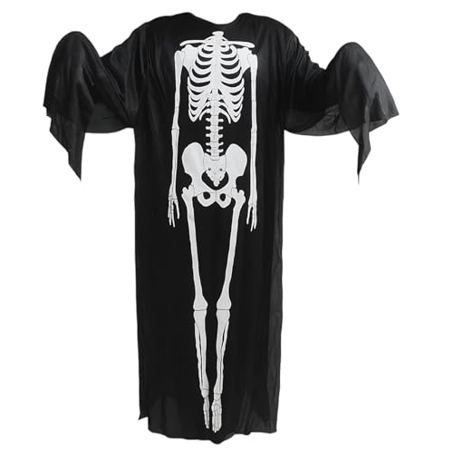 NieYat Kinder Skelett Kostüm, Halloween Kostüm Skelett 90cm, Gruseliges Zombie Karneval Kostüm, Schwarz Weiß Halloween Kostüm für Kinder Jungen Mädchen von NieYat