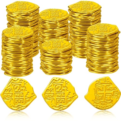 NieYat Pack of 100 Gold Coins,Goldmünzen für Kinder Goldmünzen, Piratenschatz Goldtaler für Kinder, 100 Spielgeld Münzen für Schatzsuche und Piratenparty, Dekoration für Geburtstag und Halloween NieYat Pack of 100 Gold Coins,Goldmünzen für Kinder Goldmünzen, Piratenschatz Goldtaler für Kinder, 100 Spielgeld Münzen für Schatzsuche und Piratenparty, Dekoration für Geburtstag und Halloween von NieYat