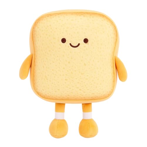 NieYat Toast Bread Cushion,Toastbrot Kissen, Weiches Plüschtier Für Kinder Und Erwachsene, Lustiges Brot Form Kissen, Ideal Für Schlafzimmer Und Auto, 18x18x6 cm von NieYat