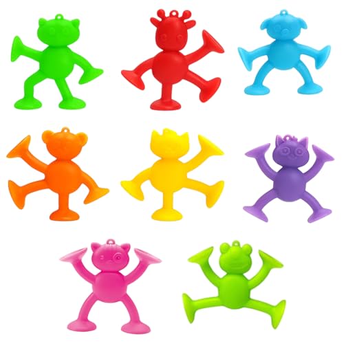 Saugnapf Spielzeug Kinder, 8 StüCk SüßEs KöRper Tier Stapel Fun Saugplatte Spielzeug, Kinder Kreative Verbindung Bauen Sinne Spielzeug Badespielzeug Jungen MäDchen Geschenke von NieYat