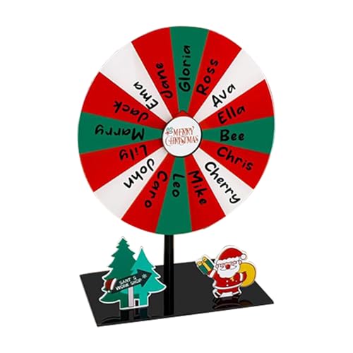 Niesel Weihnachts Gewinnrad - Beschreibbares Und Abwischbares Glücksrad Spiel | Tragbares Familienspiel Für Klassenzimmer Schule Events Partys von Niesel