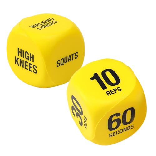 Niesel Workout Würfel,1 Paar Fitness Spielwürfel für Training | Tragbare Fitnessgeräte Zubehör Für Kniebeugen Anfänger Reise Outdoor Wohnheim von Niesel