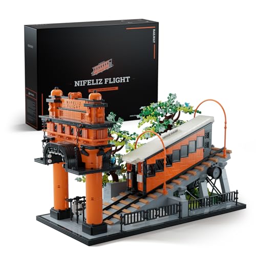 Nifeliz Eisenbahn Modellbausatz für Erwachsene, Klemmbausteine Standseilbahn zum Sammeln & Ausstellen, Zug Bauspielzeugsets Geschenk für Männer und Frauen (2892 Teile, NF10294) von Nifeliz