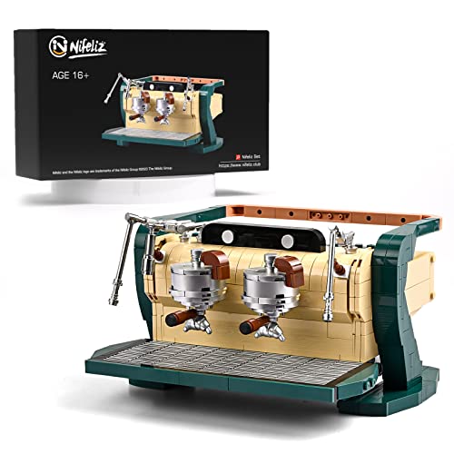 Nifeliz Kaffeemaschine Klemmbausteine, Vintage Espresso-Maschine Konstruktionsspielzeug Dekor Modell für Erwachsene Kinder, Sammlerset Geschenk (646 Teile) von Nifeliz