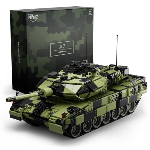 Nifeliz Leopard 2A7, Militär Panzer Bausteine Set, WW2 Panzer Armee Modell Bauspielzeug Geschenk für Erwachsene Männer (2069 Teile) von Nifeliz