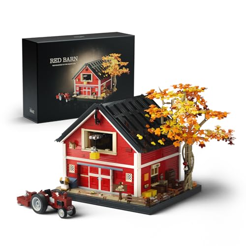 Nifeliz Red Barn Bauspielzeugsets für Erwachsene, Klemmbausteine Haus Modell im Vintage-Landhausstil zum Sammeln & Ausstellen, Architecture Geschenk (3,507 Teile, NF10314) von Nifeliz