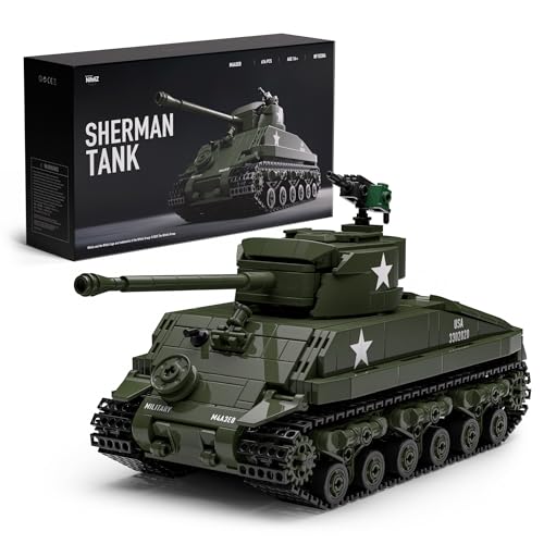 Nifeliz Sherman M4A3E8 Panzer Modellbausatz, Militär Panzer Klemmbausteine Sammlerstück zum Bauen und Ausstellen, Geschenk für Militärliebhaber (860 Teile, NF10313) von Nifeliz