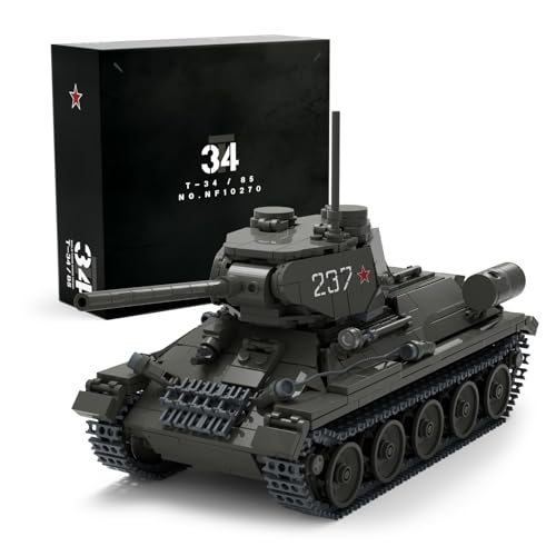 Nifeliz T34/85 Militär Panzer Bauspielzeug, WW2 Klemmbausteine Panzer Modell Sammlung, Geschenk für Erwachsene Militärliebhaber (NF10270,818 Teile) von Nifeliz