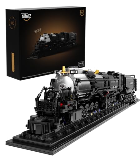 Nifeliz Zug Big Boy Retro Dampflok Klemmbausteine Set, Lokomotive Modell mit Schienen Bauspielzeug, Zug Eisenbahn Geschenk für Erwachsene und Jungen (1818 Teile) von Nifeliz