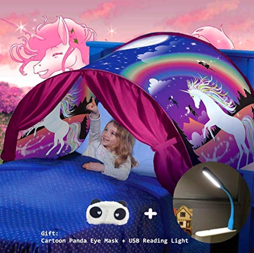 Bettzelt,Bed Tents,Traumzelt,Dream Tent,Children's Tents,Kid's Fantasy,Drinnen Kinder,Einhorn Tents,Jungen und Mädchen Weihnachten Geburtstagsgeschenk (Rosa) von Nifogo