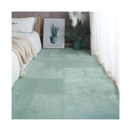 Puzzle Shaggy Teppich 10/20 Stück weiche Plüsch-Kindermatte, Spielmatte, EVA-Schaum, Puzzle-Teppich im Kinderzimmer, warm halten, Spielmatte, 30 x 30 x 1 cm Für Wohnzimmer/Schlafzimmer(Mint Green,10Pc Puzzle Shaggy Teppich 10/20 Stück weiche Plüsch-Kindermatte, Spielmatte, EVA-Schaum, Puzzle-Teppich im Kinderzimmer, warm halten, Spielmatte, 30 x 30 x 1 cm Für Wohnzimmer/Schlafzimmer(Mint Green,10Pc von NihaoWXM