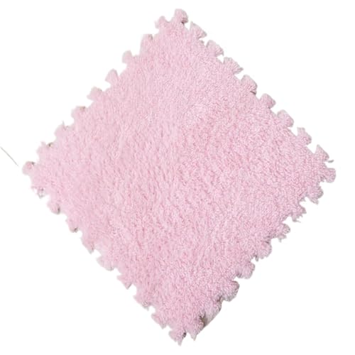 Puzzle Shaggy Teppich 10 Stück Plüsch-Puzzle-Bodenmatte, Aktivitätsspielteppich, geeignet for Zuhause, Kinderzimmer, Bodendekoration, weiches Sitzkissen, 30 x 30 x 1 cm Für Wohnzimmer/Schlafzimmer(Pin von NihaoWXM