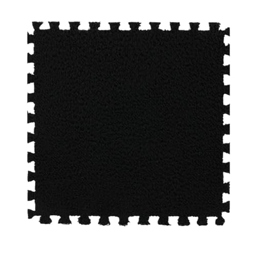Puzzle Shaggy Teppich 30 * 30 * 1 cm Eva-Schaum-Puzzle-Teppich, weiche Spielmatte, weiche Fußmatten, Plüsch-Kindermatte, Spielmatte im Kinderzimmer, warm halten Für Wohnzimmer/Schlafzimmer(Black,1cm-1 Puzzle Shaggy Teppich 30 * 30 * 1 cm Eva-Schaum-Puzzle-Teppich, weiche Spielmatte, weiche Fußmatten, Plüsch-Kindermatte, Spielmatte im Kinderzimmer, warm halten Für Wohnzimmer/Schlafzimmer(Black,1cm-1 von NihaoWXM