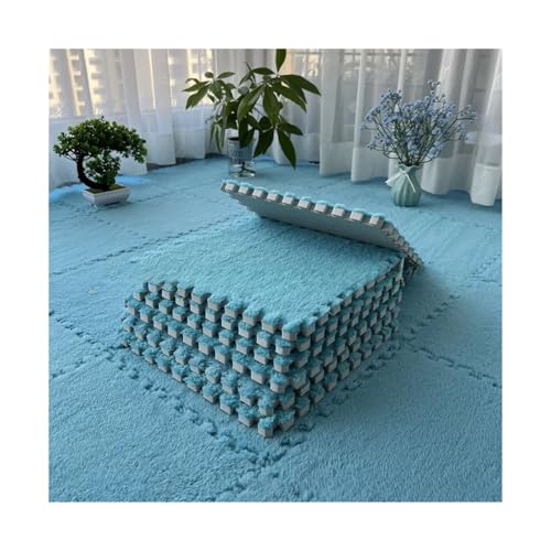 Puzzle Shaggy Teppich 4–20 Stück Plüsch-Aktivitätsmatte, Schaumstoff, weiche Spielmatte, waschbar, rutschfest, wasserdicht, Nähmatte, Kindersicherheit, 30 x 30 x 1 cm Für Wohnzimmer/Schlafzimmer(Blue, Puzzle Shaggy Teppich 4–20 Stück Plüsch-Aktivitätsmatte, Schaumstoff, weiche Spielmatte, waschbar, rutschfest, wasserdicht, Nähmatte, Kindersicherheit, 30 x 30 x 1 cm Für Wohnzimmer/Schlafzimmer(Blue, von NihaoWXM
