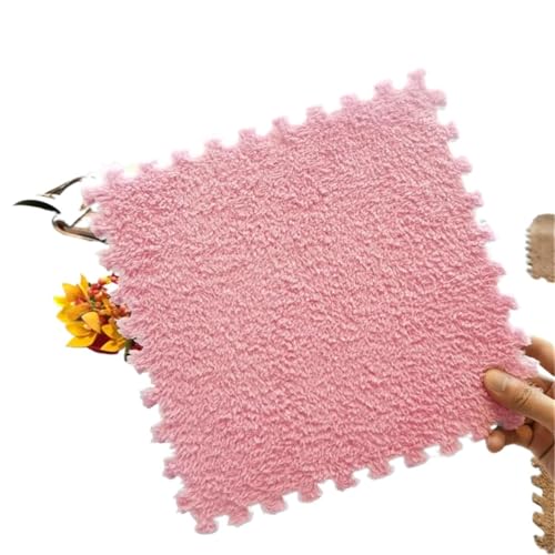 Puzzle Shaggy Teppich Weiche Plüsch-Spielmatte, EVA-Schaum, Kinderteppich, ineinandergreifende Übungsfliesen, Bodenteppich und Teppich for Kinder, Pad 30 x 30 cm Für Wohnzimmer/Schlafzimmer(Pink,1cm-2 Puzzle Shaggy Teppich Weiche Plüsch-Spielmatte, EVA-Schaum, Kinderteppich, ineinandergreifende Übungsfliesen, Bodenteppich und Teppich for Kinder, Pad 30 x 30 cm Für Wohnzimmer/Schlafzimmer(Pink,1cm-2 von NihaoWXM