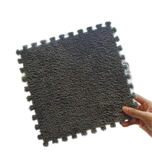 Puzzle Shaggy Teppich Weiche Plüsch-Spielmatte, EVA-Schaum, Kinderteppich, ineinandergreifende Übungsfliesen, Bodenteppich und Teppich for Kinder, Pad 30 x 30 cm Für Wohnzimmer/Schlafzimmer(Black,1cm- Puzzle Shaggy Teppich Weiche Plüsch-Spielmatte, EVA-Schaum, Kinderteppich, ineinandergreifende Übungsfliesen, Bodenteppich und Teppich for Kinder, Pad 30 x 30 cm Für Wohnzimmer/Schlafzimmer(Black,1cm- von NihaoWXM