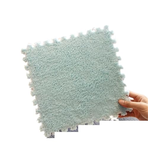 Puzzle Shaggy Teppich Weiche Plüsch-Spielmatte, EVA-Schaum, Kinderteppich, ineinandergreifende Übungsfliesen, Bodenteppich und Teppich for Kinder, Pad 30 x 30 cm Für Wohnzimmer/Schlafzimmer(Green,1cm- Puzzle Shaggy Teppich Weiche Plüsch-Spielmatte, EVA-Schaum, Kinderteppich, ineinandergreifende Übungsfliesen, Bodenteppich und Teppich for Kinder, Pad 30 x 30 cm Für Wohnzimmer/Schlafzimmer(Green,1cm- von NihaoWXM