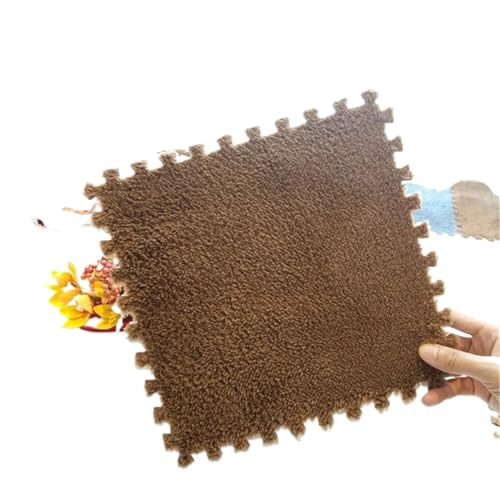 Puzzle Shaggy Teppich Weiche Plüsch-Spielmatte, EVA-Schaum, Kinderteppich, ineinandergreifende Übungsfliesen, Bodenteppich und Teppich for Kinder, Pad 30 x 30 cm Für Wohnzimmer/Schlafzimmer(Brown,1cm- Puzzle Shaggy Teppich Weiche Plüsch-Spielmatte, EVA-Schaum, Kinderteppich, ineinandergreifende Übungsfliesen, Bodenteppich und Teppich for Kinder, Pad 30 x 30 cm Für Wohnzimmer/Schlafzimmer(Brown,1cm- von NihaoWXM