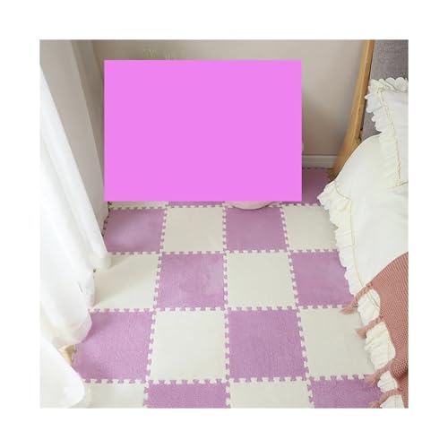 Puzzle Shaggy Teppich Weicher Plüsch-Kinderteppich, Spielmatte, Kinderteppiche, Spielzeug, Kindermatte, Puzzle, Verriegelung, Fußmatten, Teppich, 30 x 30 x 1 cm Für Wohnzimmer/Schlafzimmer(White Purpl Puzzle Shaggy Teppich Weicher Plüsch-Kinderteppich, Spielmatte, Kinderteppiche, Spielzeug, Kindermatte, Puzzle, Verriegelung, Fußmatten, Teppich, 30 x 30 x 1 cm Für Wohnzimmer/Schlafzimmer(White Purpl von NihaoWXM