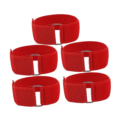 Niiyen 5pcs 3 legged Rennbands Buntes Elastizitäts -Tie -Seilband Staffel Race Games Outdoor -Gruppenpartyspiele für Erwachsene Family Staffel Race Carnival Field Day Hinterhof (Rot) von Niiyen