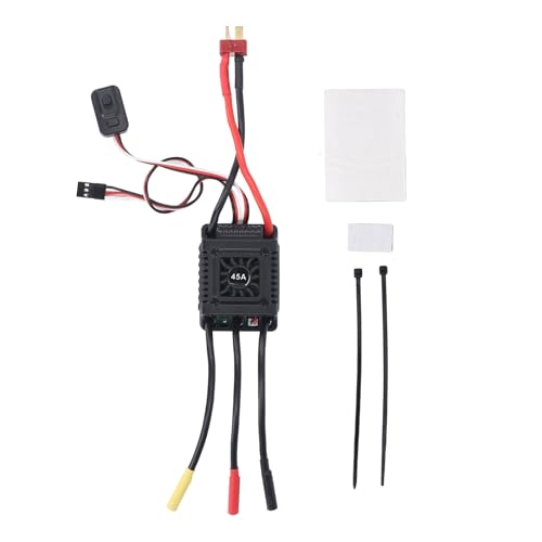 Niiyen Electric bürstenloser Motor Controller 2 bis 3S RC ESC -Speed ​​-Controller T -Stecker für 1/10 1/12 1/14 1/16 RC -Auto -LKW (45a) von Niiyen