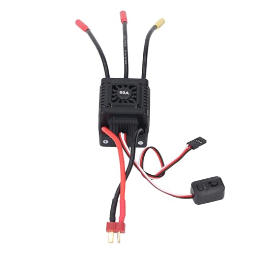 Niiyen Electric bürstenloser Motor Controller 2 bis 3S RC ESC -Speed ​​-Controller T -Stecker für 1/10 1/12 1/14 1/16 RC -Auto -LKW (60a) von Niiyen