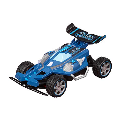 Nikko 10044 Race Buggies Alien Panic Blue, ferngesteuertes RC Auto, Offroad Fahrzeug bis 7,5 km/h, Multidirektionale Fernbedienung 2,4 Ghz, Kinder ab 6 Jahre & Erwachsene, Buggy ca. 23 cm, Blau von Nikko
