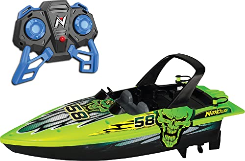 Nikko 10171 Speedboot, ferngesteuertes RC Boot, Wasser Action bis 2,5 km/h, Robustes Motorboot, schnelle Reaktion, 25 m Reichweite, für Kinder ab 6 Jahren und Erwachsene, Race Boat ca. 30 cm, Grün von Nikko