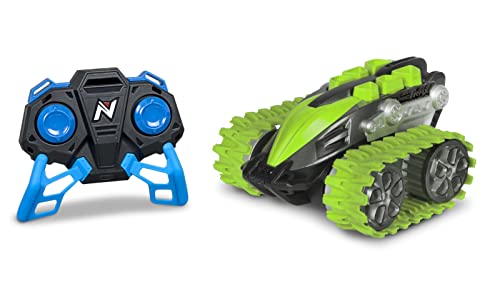 Nikko 10181 Nano Trax ferngesteuertes RC Auto, Mini Offroad Raupenfahrzeug, Kleiner Panzer mit 360 degree Drehungen und coolen Stunts, Spielzeugauto für Kinder ab 6 Jahren & Erwachsene, ca. 15 cm, Grün, Nano Trax - Electric Grün von Nikko